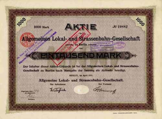 Alter deutscher Staatsanleihen-Schein mit gedrucktem Text und numerischen Details.