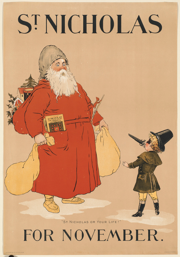 Das Cover des Buches "St. Nikolaus für November" zeigt Santa Claus und ein Kind.