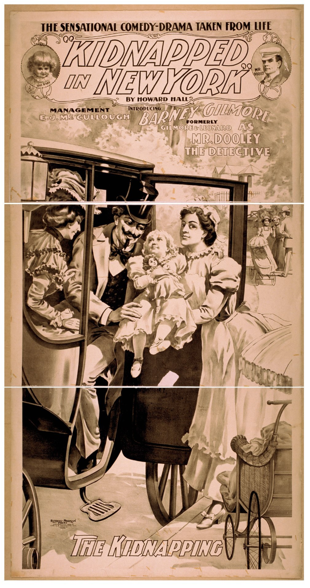 Plakat für den Film "Entführt in New York", das eine Gruppe besorgter Menschen in einem Fahrzeug zeigt, mit dem Titel über dem Bild und ged├Ąmpften Farben, die eine traurige Stimmung erzeugen.