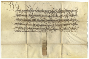 Gelbliches Papier mit schwarzer Handschrift von einem Brief der deutschen Regierung, der die Freigabe einer Petition für den Tod eines Mannes anfordert.